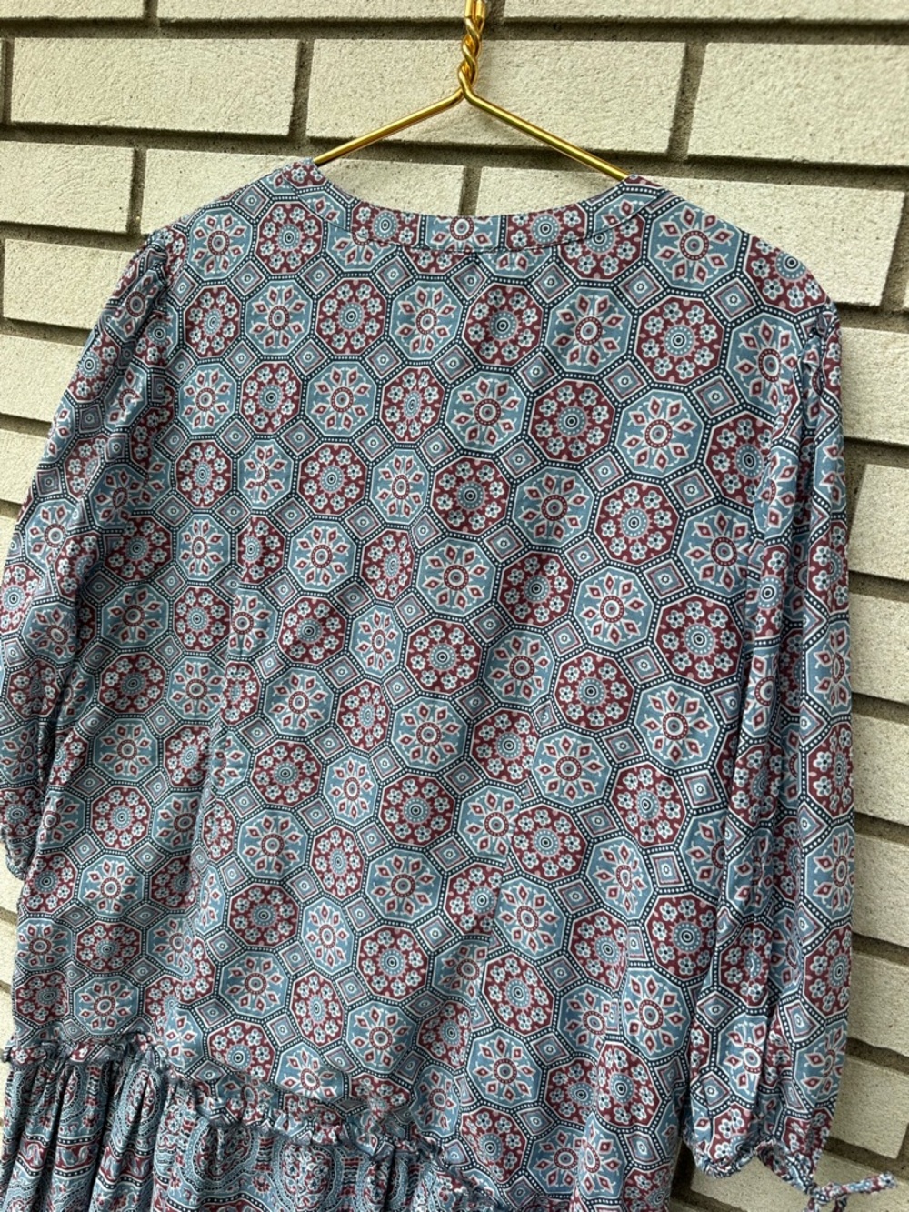 Sundance Zuri Discovery Cotton Boho Mini Dress Mosaic Medallion XL Cottagecore - Picture 11 of 11